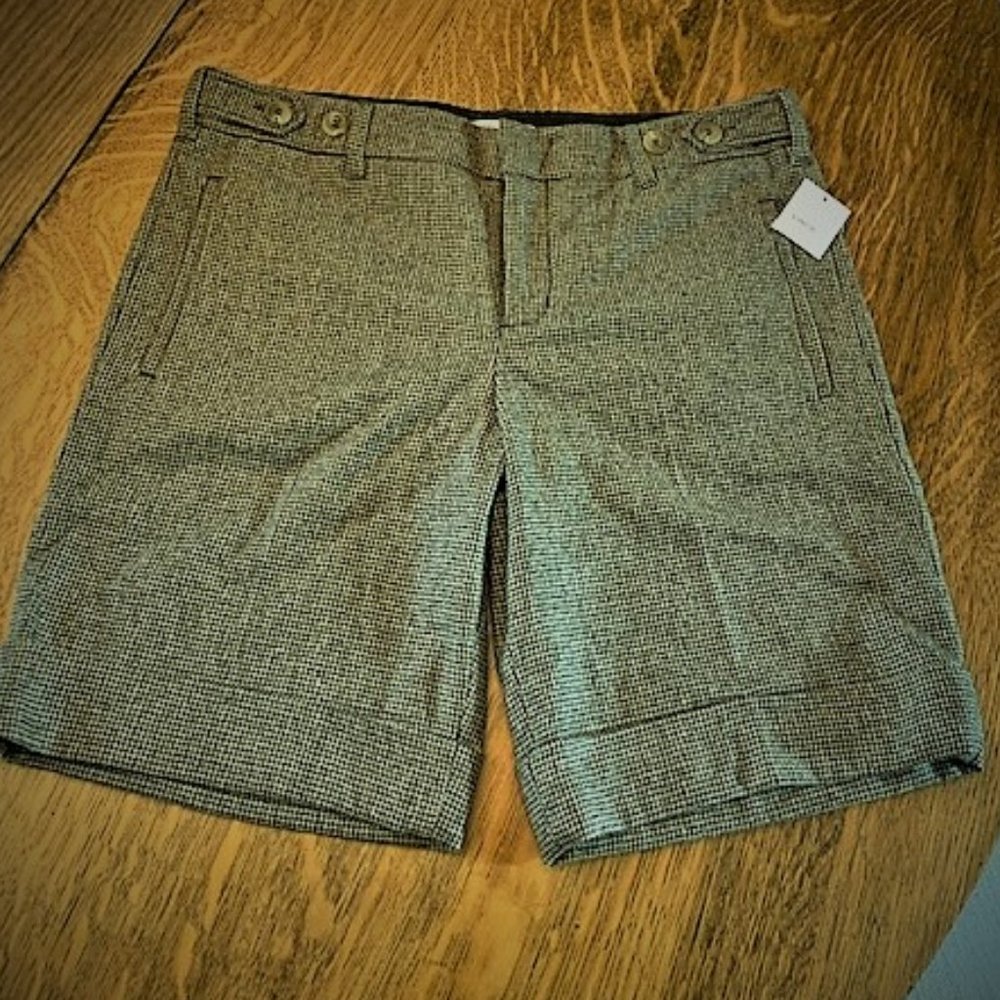 Vince Brown Houndstooth Trouser Shorts